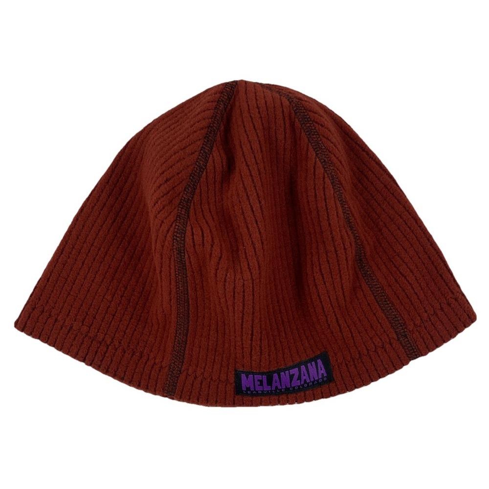 Melanzana Micro Grid Fleece Toque Beanie Adult Large Red Made In Colorado